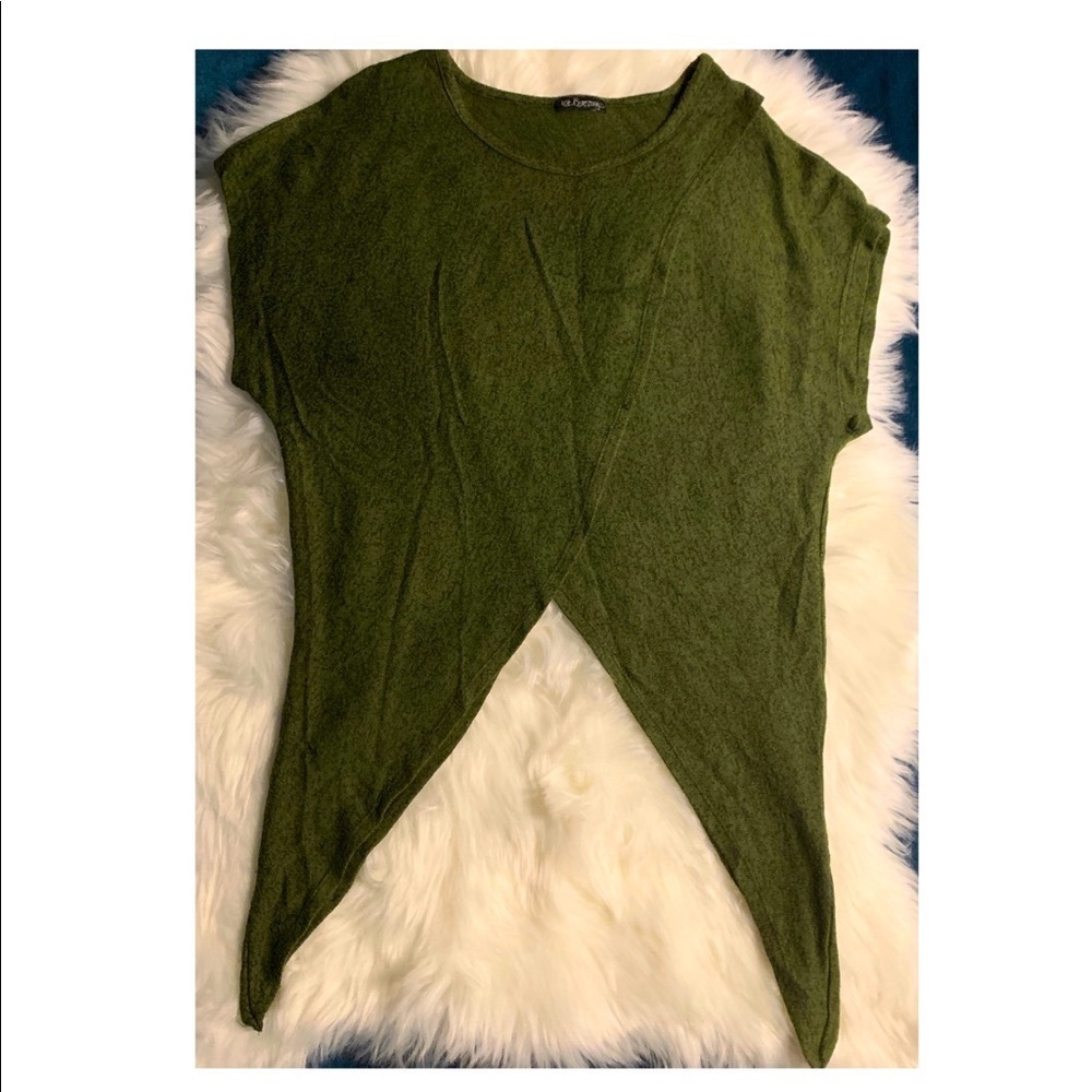 Cotton Split Asymmetrical Cap Sleeve Blouse
